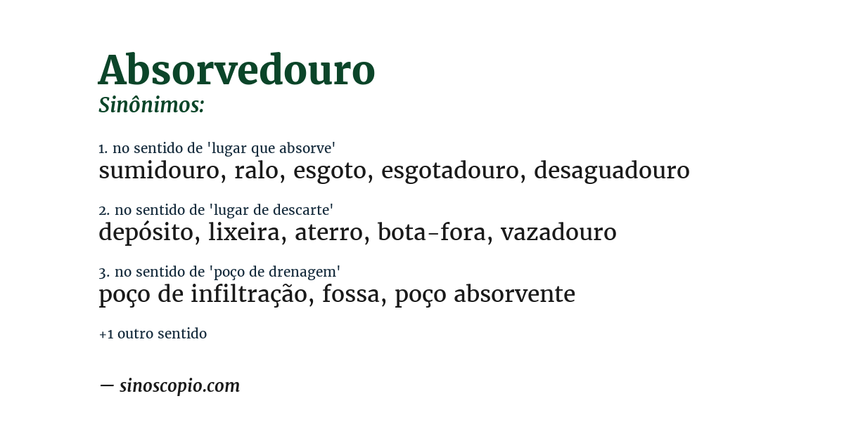 Sinônimo de absorvedouro