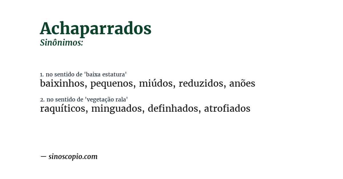 Sinônimo de achaparrados