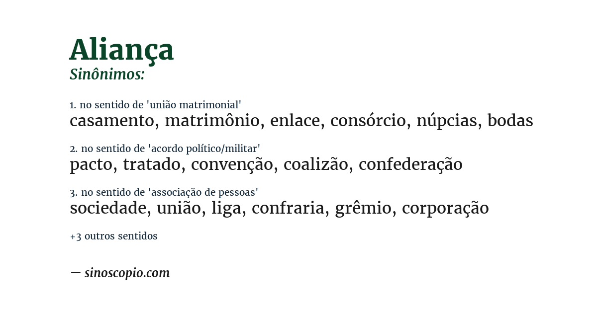Sinônimo de aliança