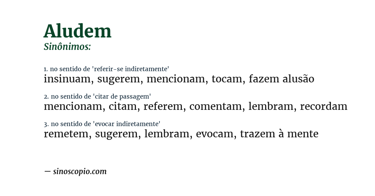 Sinônimo de aludem