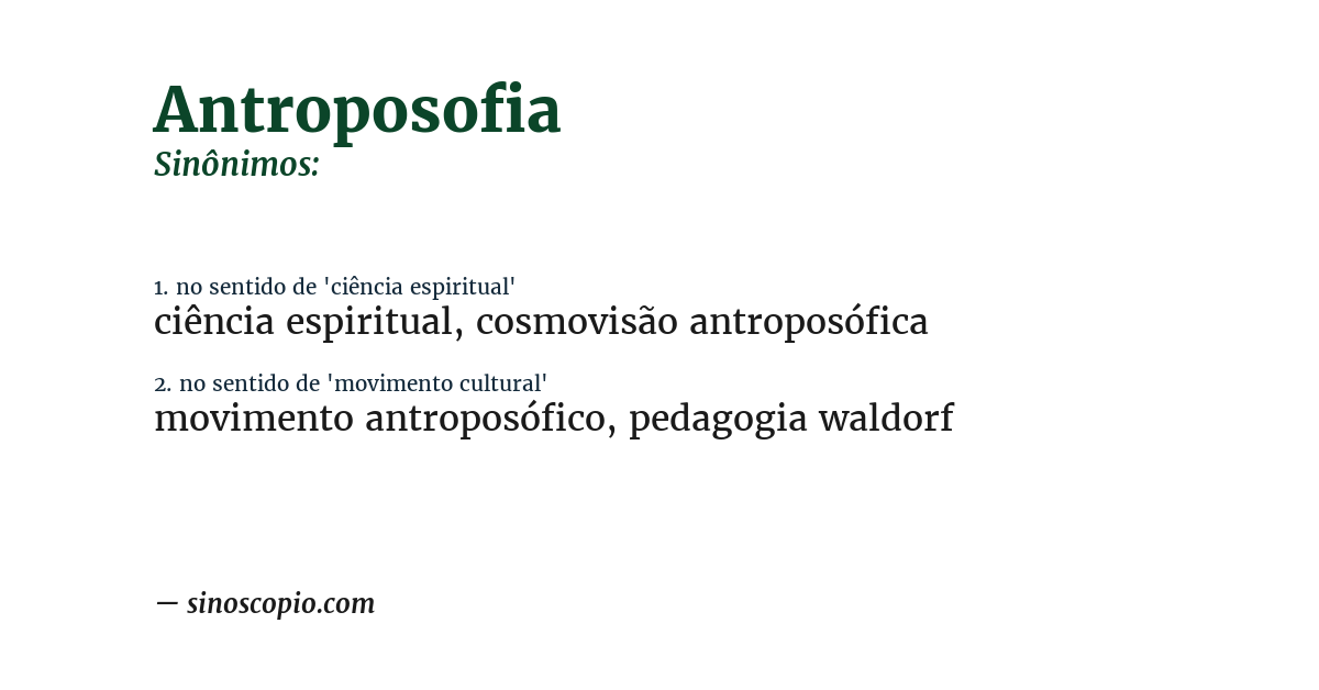 Sinônimo de antroposofia