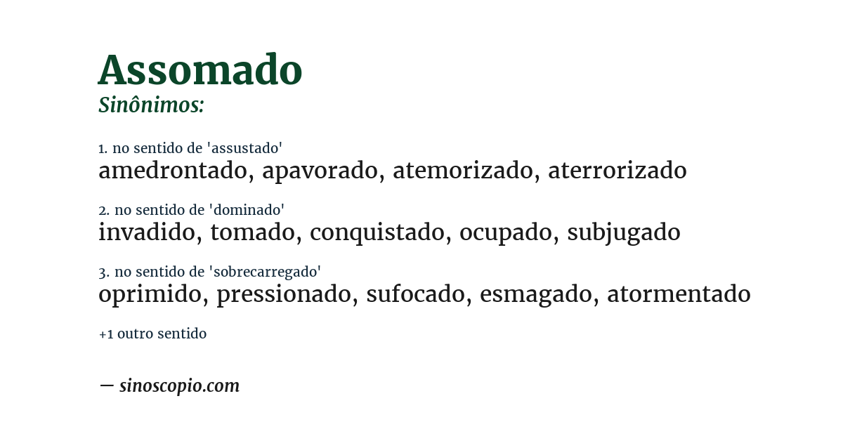 Sinônimo de assomado