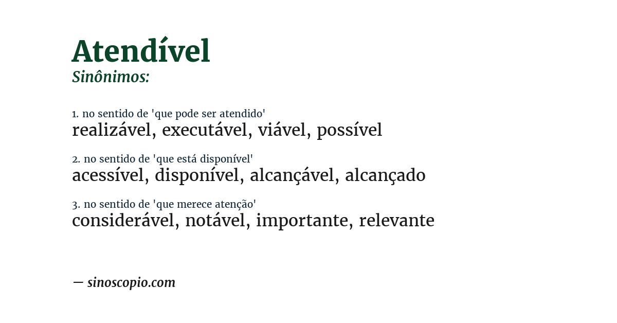 Sinônimo de atendível