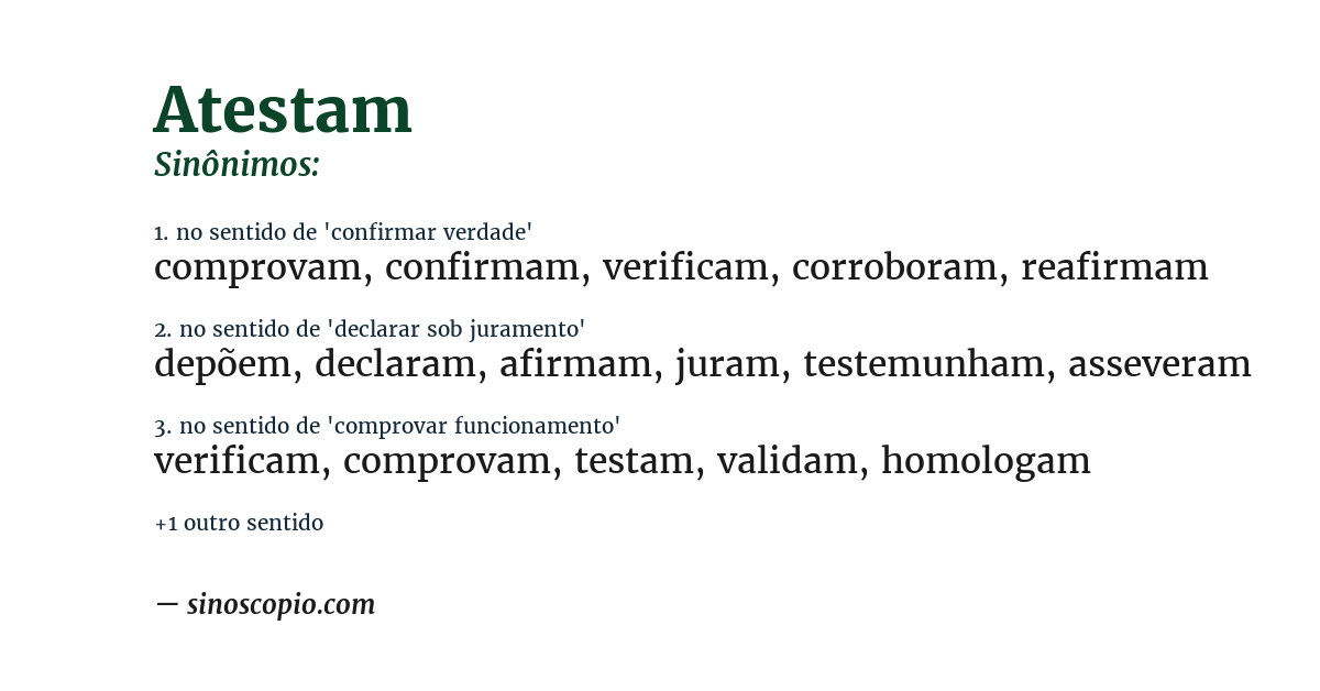 Sinônimo de atestam