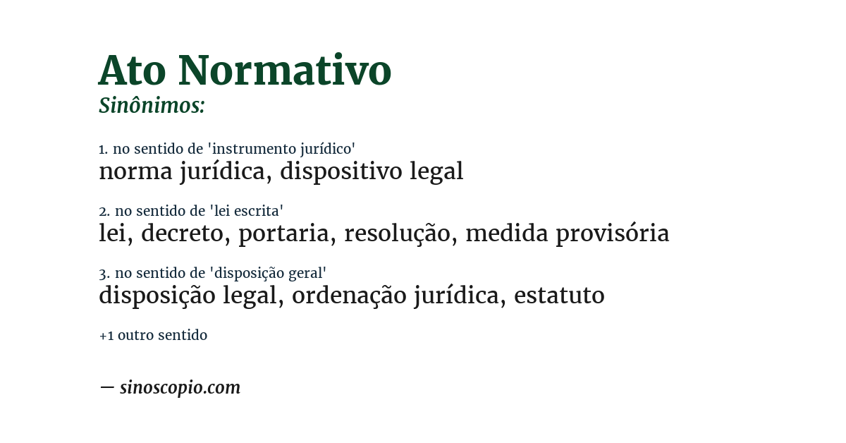 Sinônimo de ato normativo