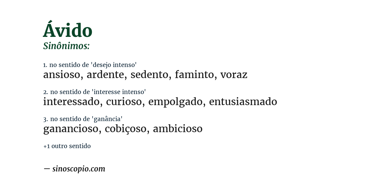 Sinônimo de ávido
