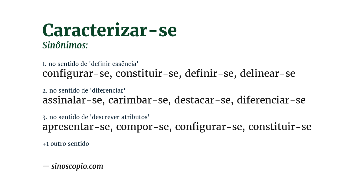 Sinônimo de caracterizar-se
