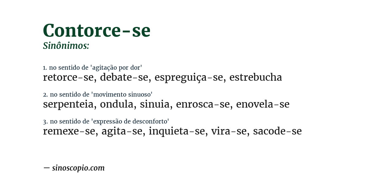 Sinônimo de contorce-se