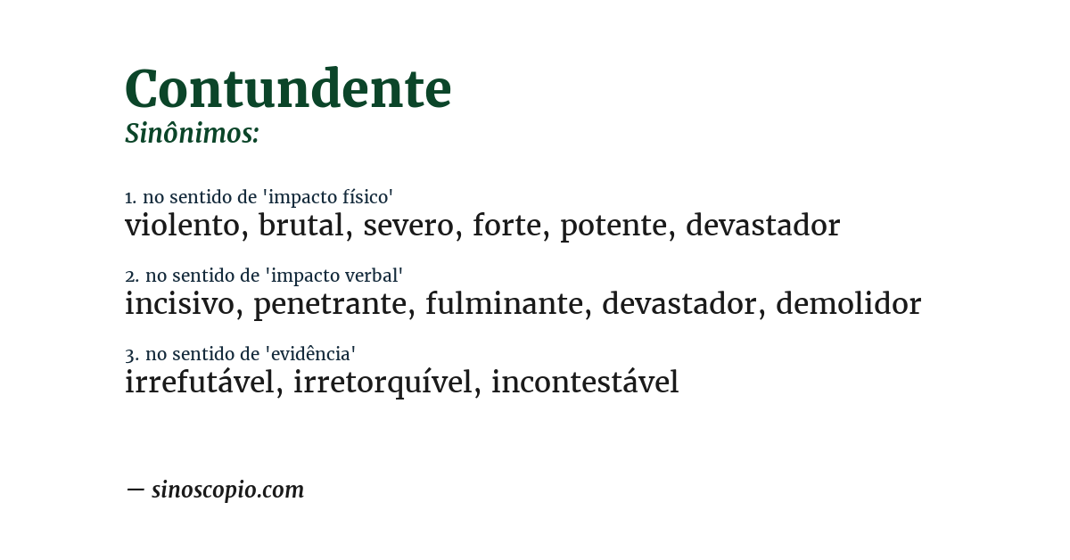 Sinônimo de contundente