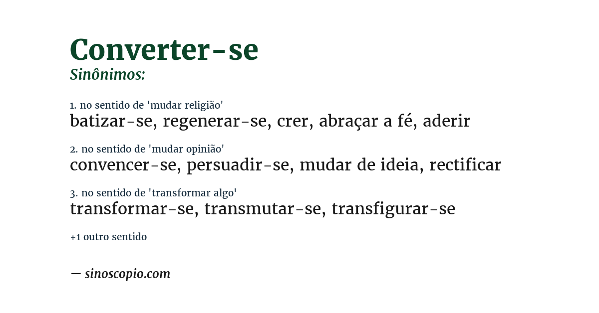 Sinônimo de converter-se