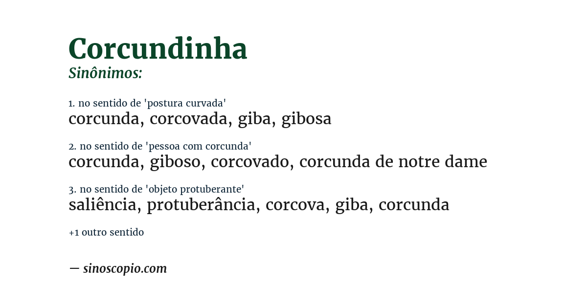Sinônimo de corcundinha