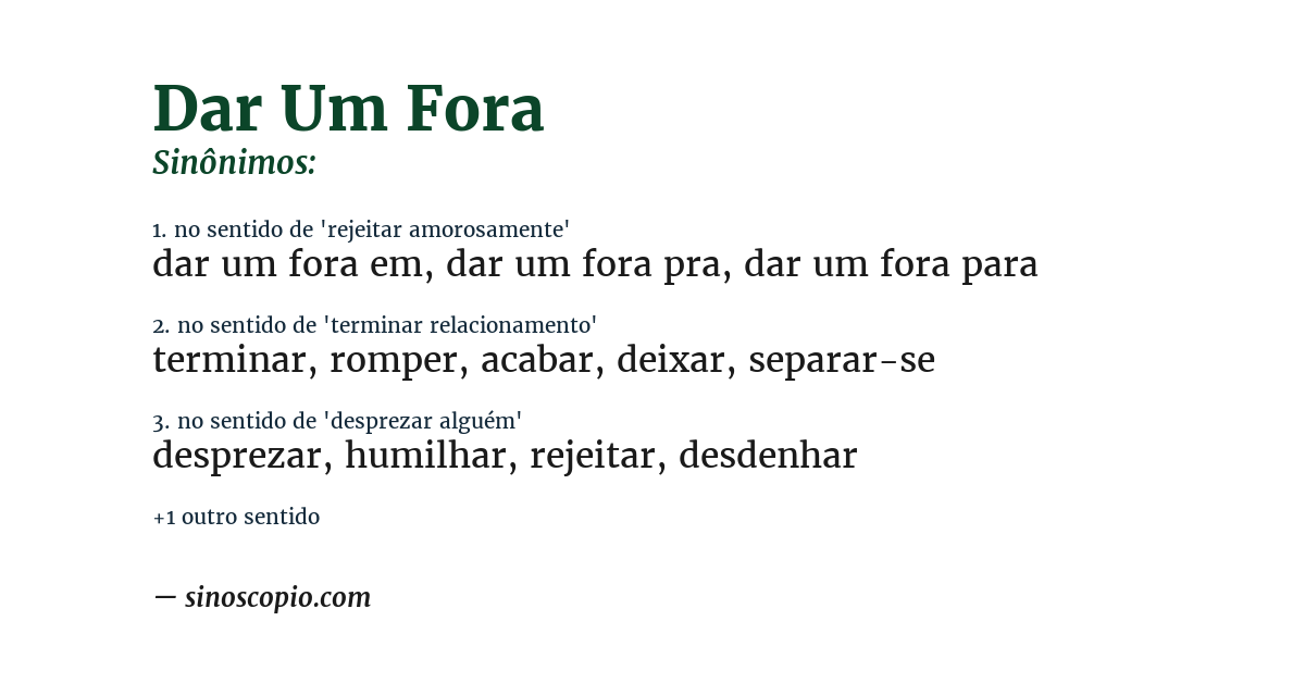 Sinônimo de dar um fora