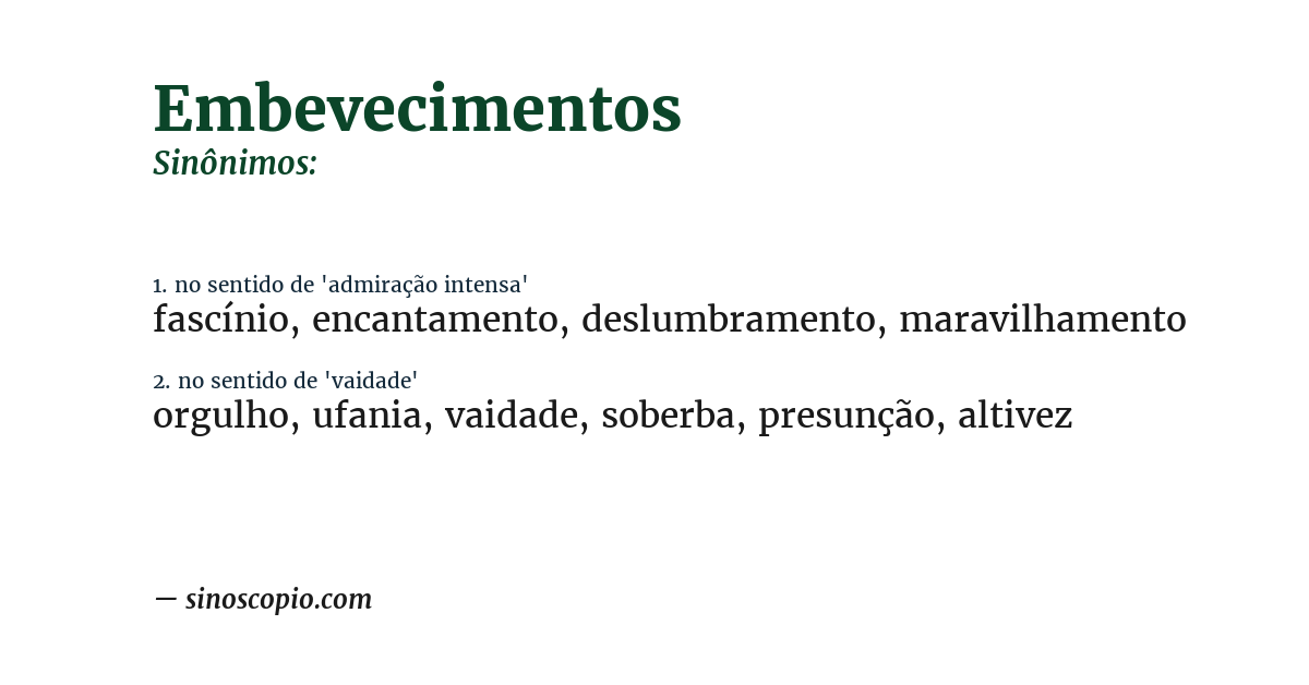 Sinônimo de embevecimentos