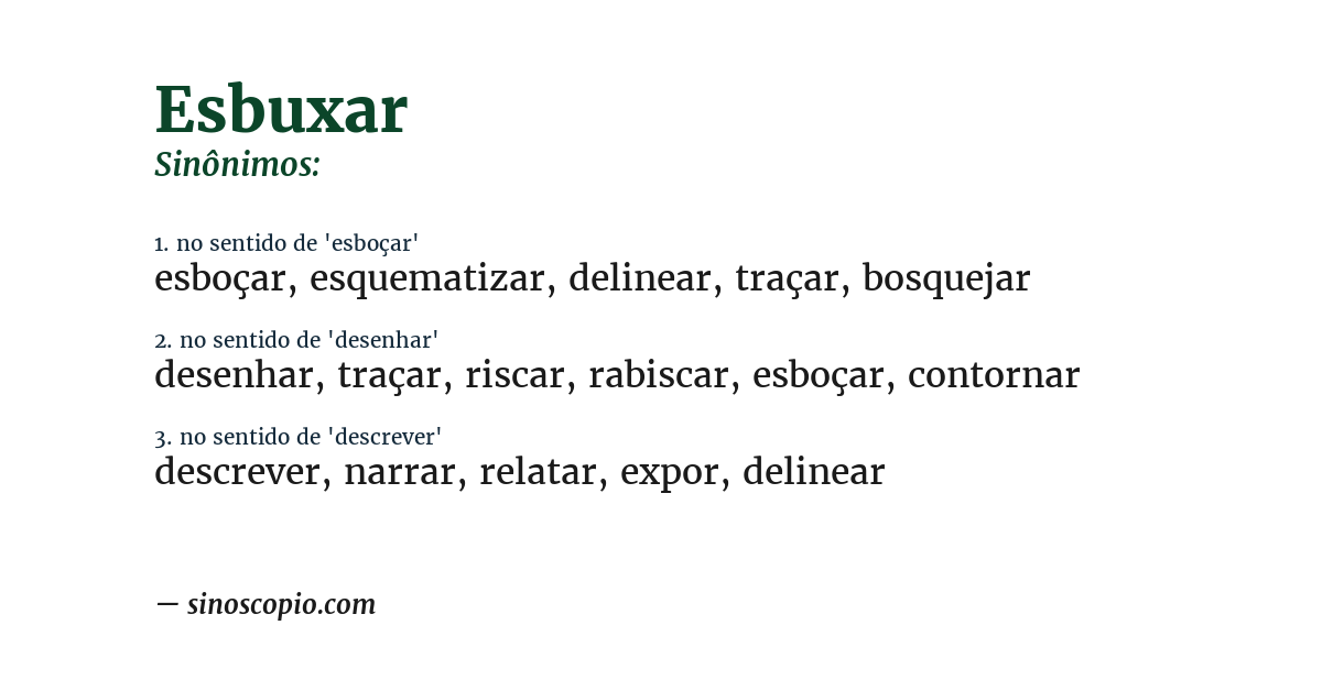 Sinônimo de esbuxar