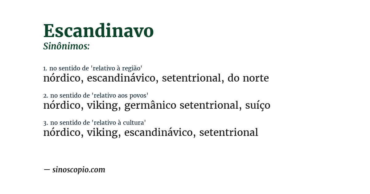 Sinônimo de escandinavo