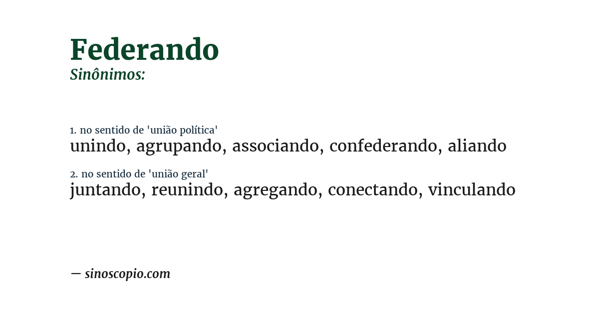Sinônimo de federando