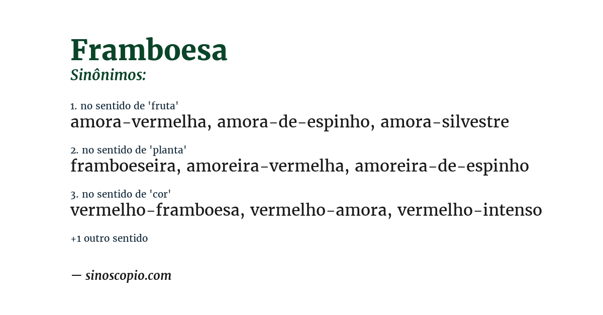 Sinônimo de framboesa