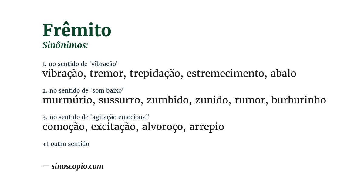 Sinônimo de frêmito