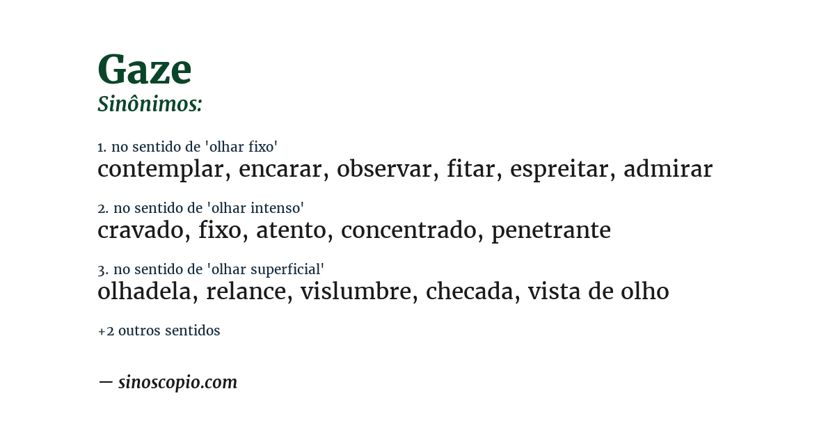 Sinônimo de gaze