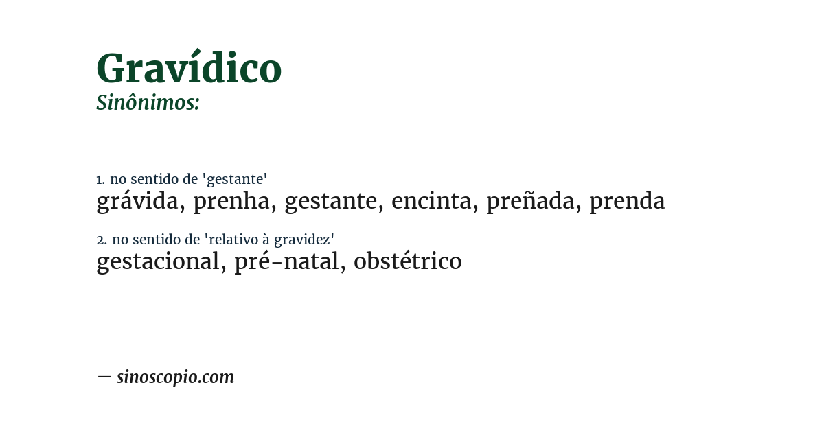 Sinônimo de gravídico