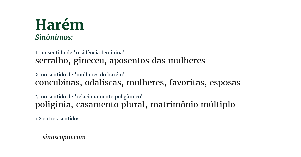 Sinônimo de harém