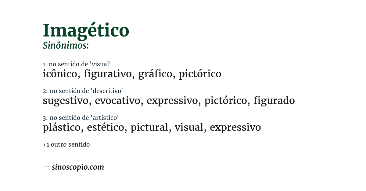 Sinônimo de imagético