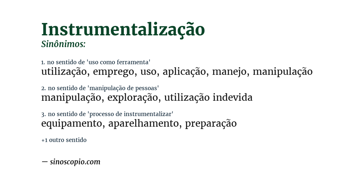 Sinônimo de instrumentalização