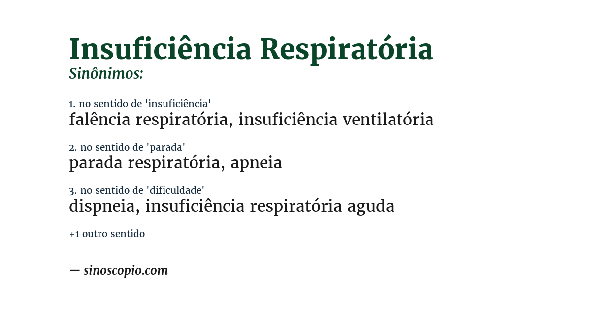 Sinônimo de insuficiência respiratória