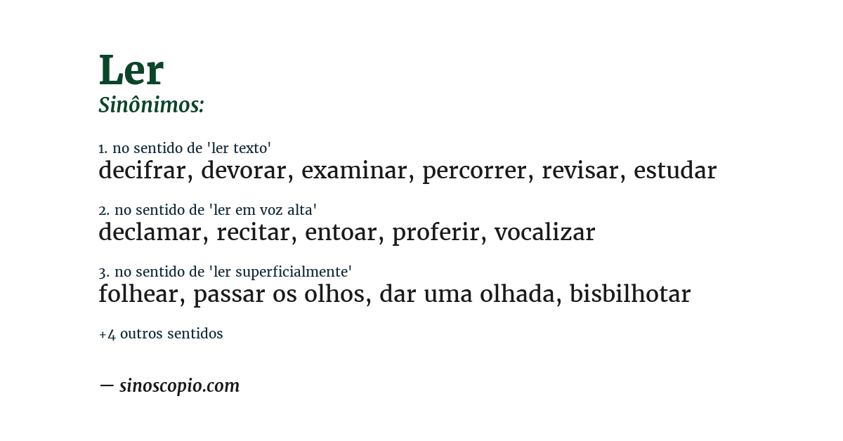 Sinônimo de ler