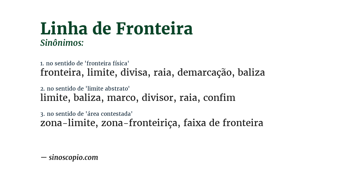 Sinônimo de linha de fronteira