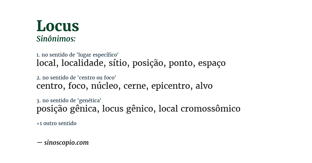 Sinônimo de locus