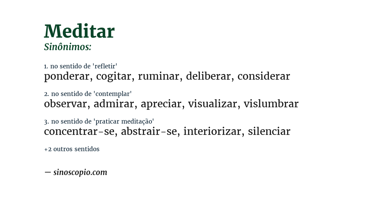 Sinônimo de meditar