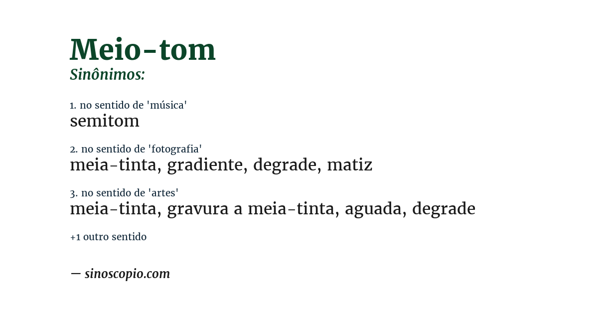 Sinônimo de meio-tom