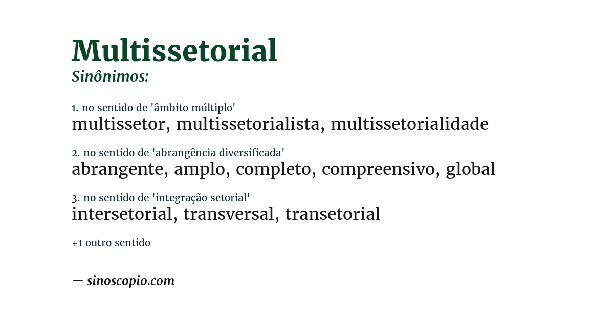 Sinônimo de multissetorial