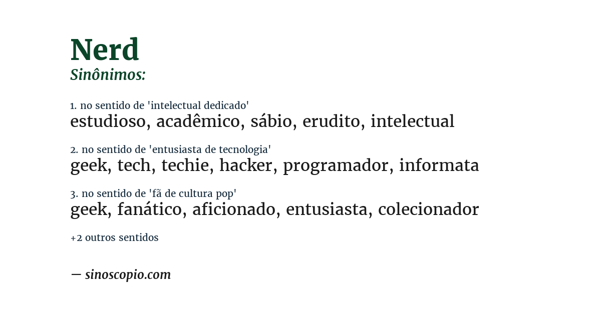Sinônimo de nerd