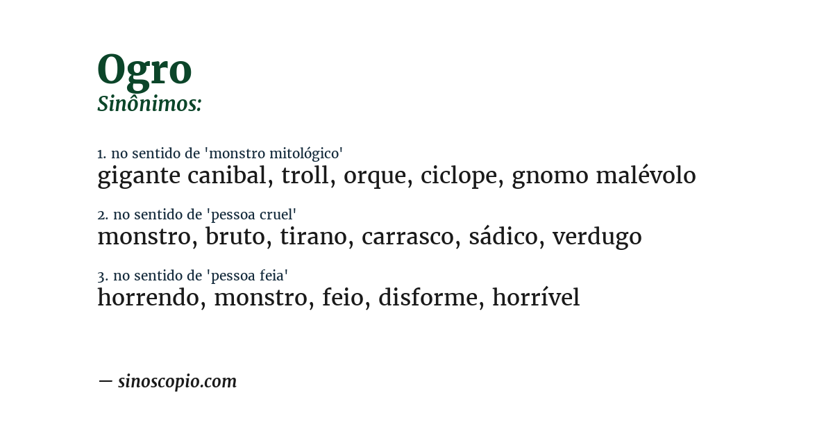 Sinônimo de ogro