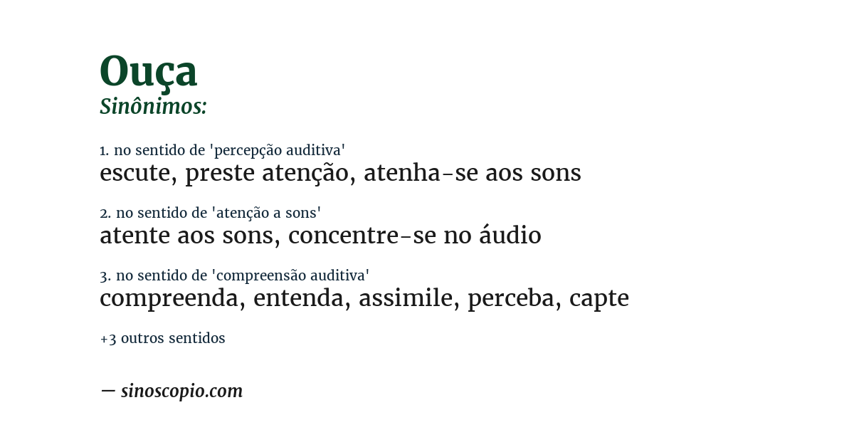 Sinônimo de ouça