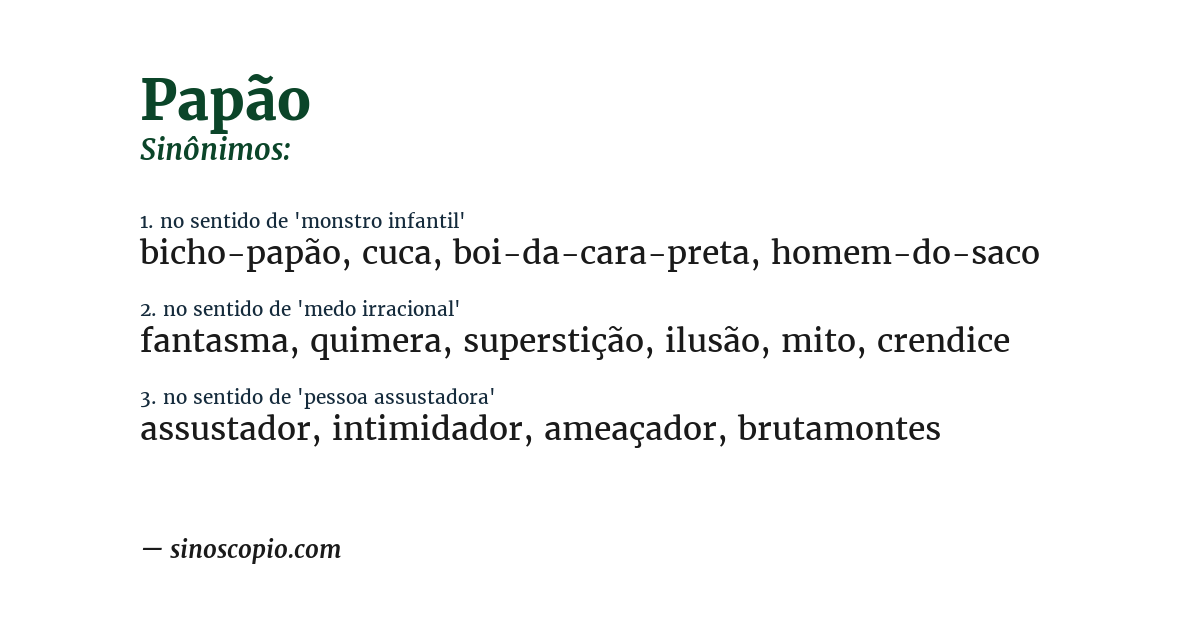 Sinônimo de papão