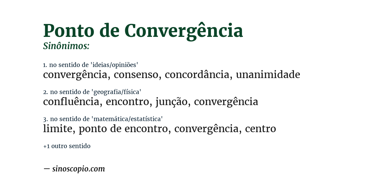 Sinônimo de ponto de convergência