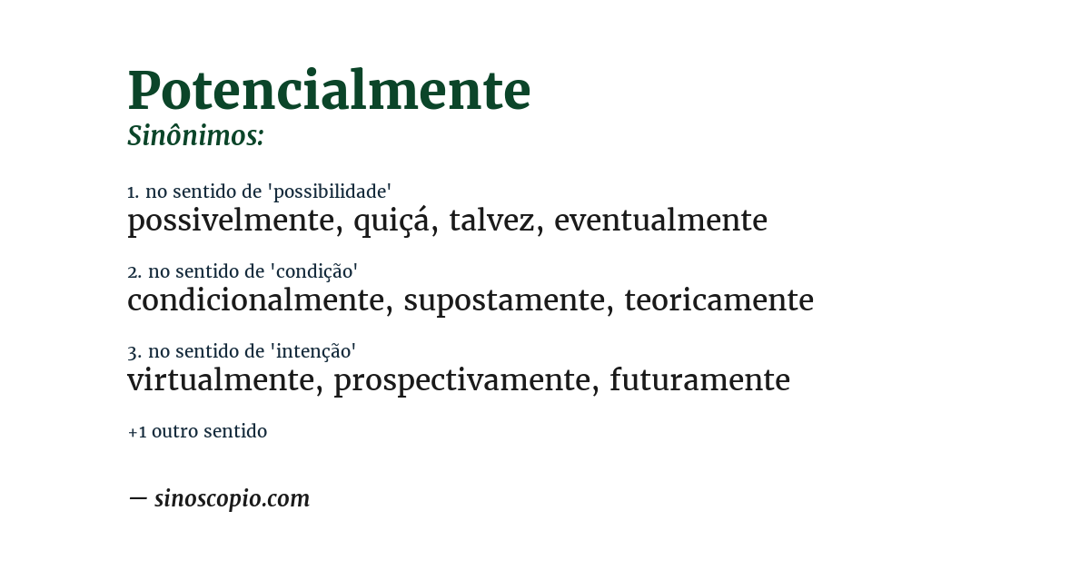 Sinônimo de potencialmente