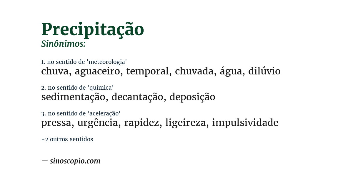 Sinônimo de precipitação