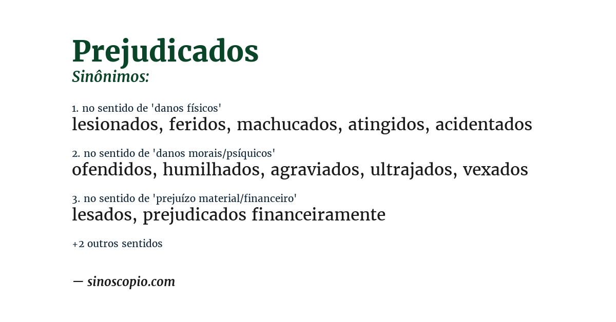 Sinônimo de prejudicados