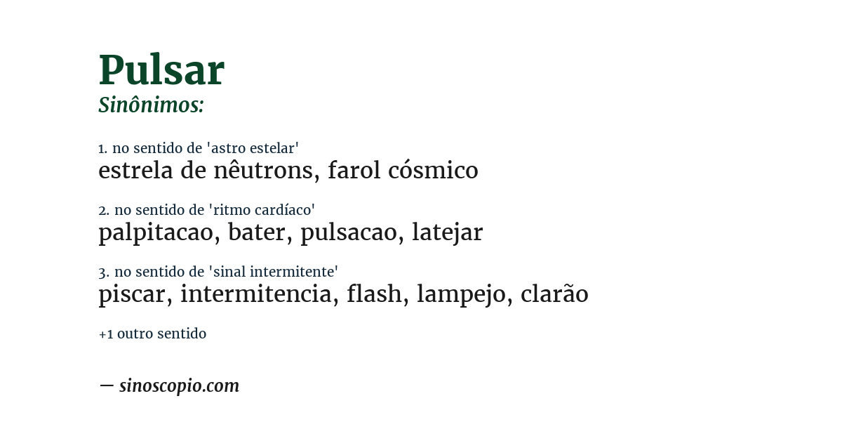Sinônimo de pulsar