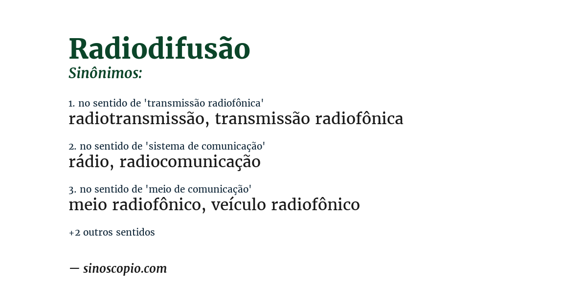 Sinônimo de radiodifusão