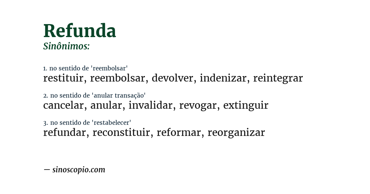 Sinônimo de refunda