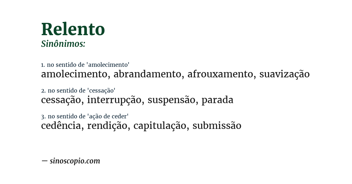 Sinônimo de relento