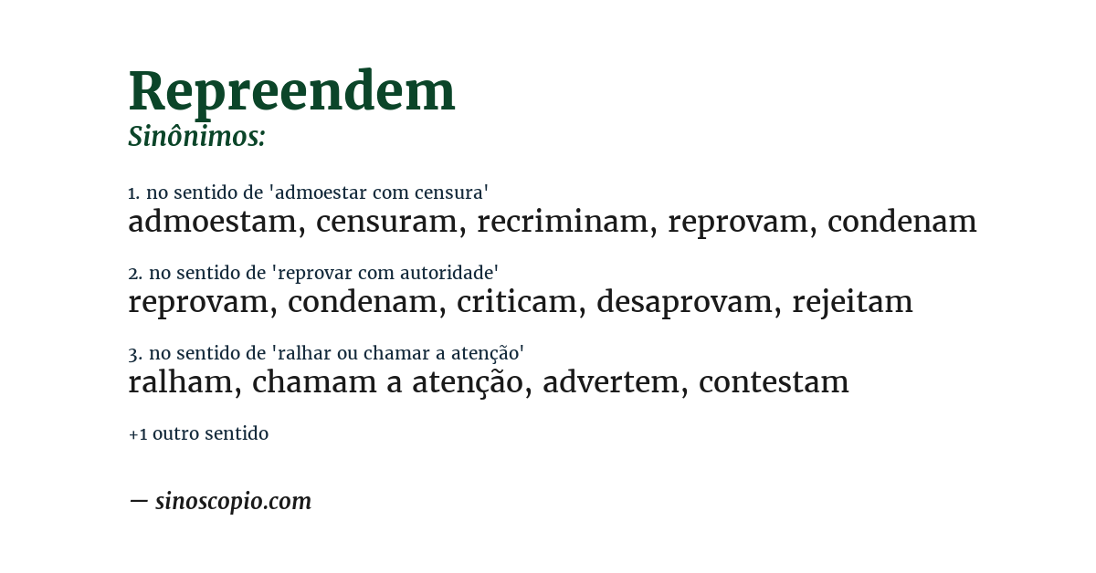 Sinônimo de repreendem