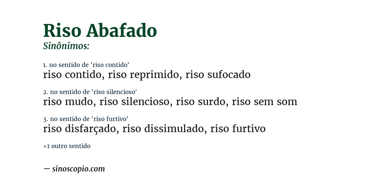Sinônimo de riso abafado