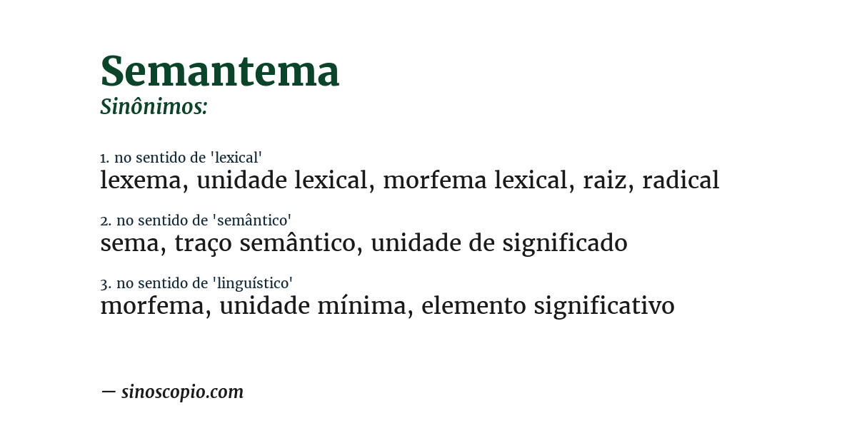 Sinônimo de semantema