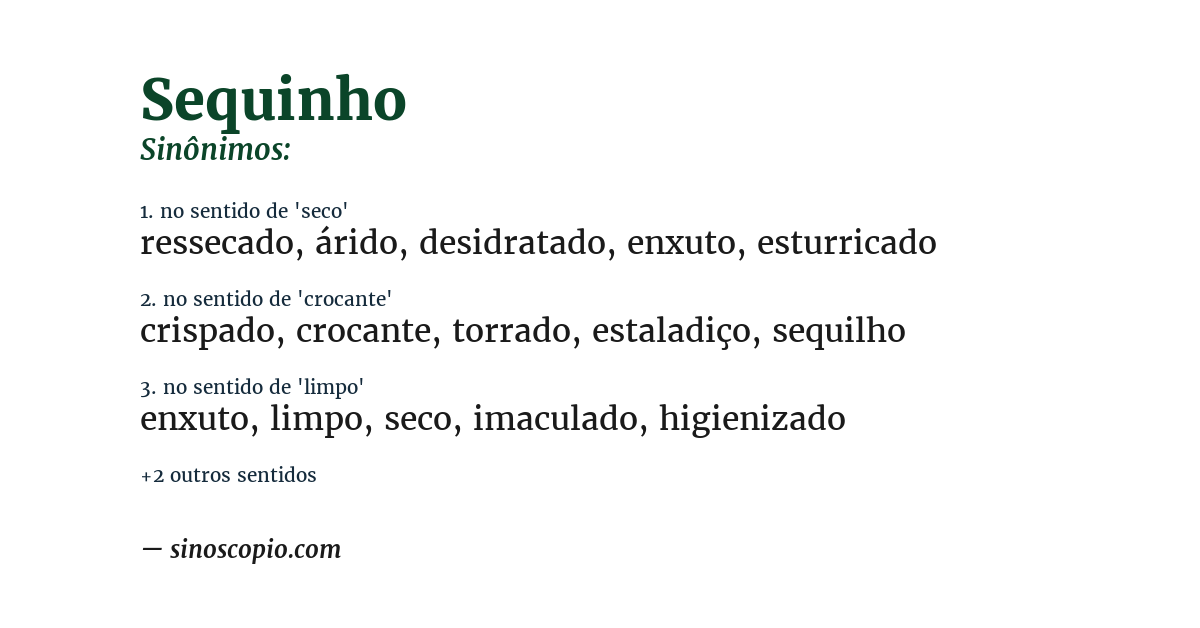 Sinônimo de sequinho
